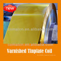 golden varnish and coated tinplate coil for paint can lid production